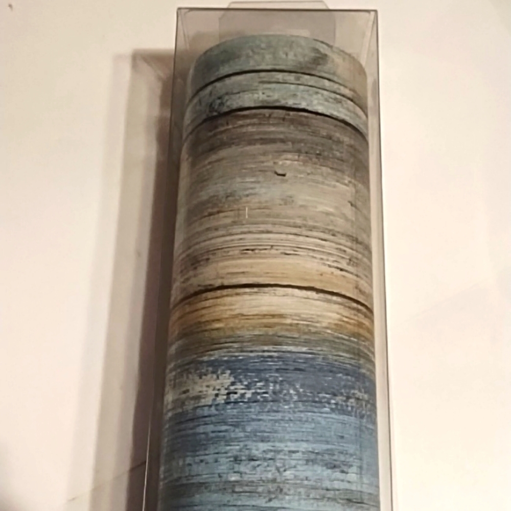Rustic Blue/Tan Print Peel& Stick Wall Paper - Picture 3 of 8
